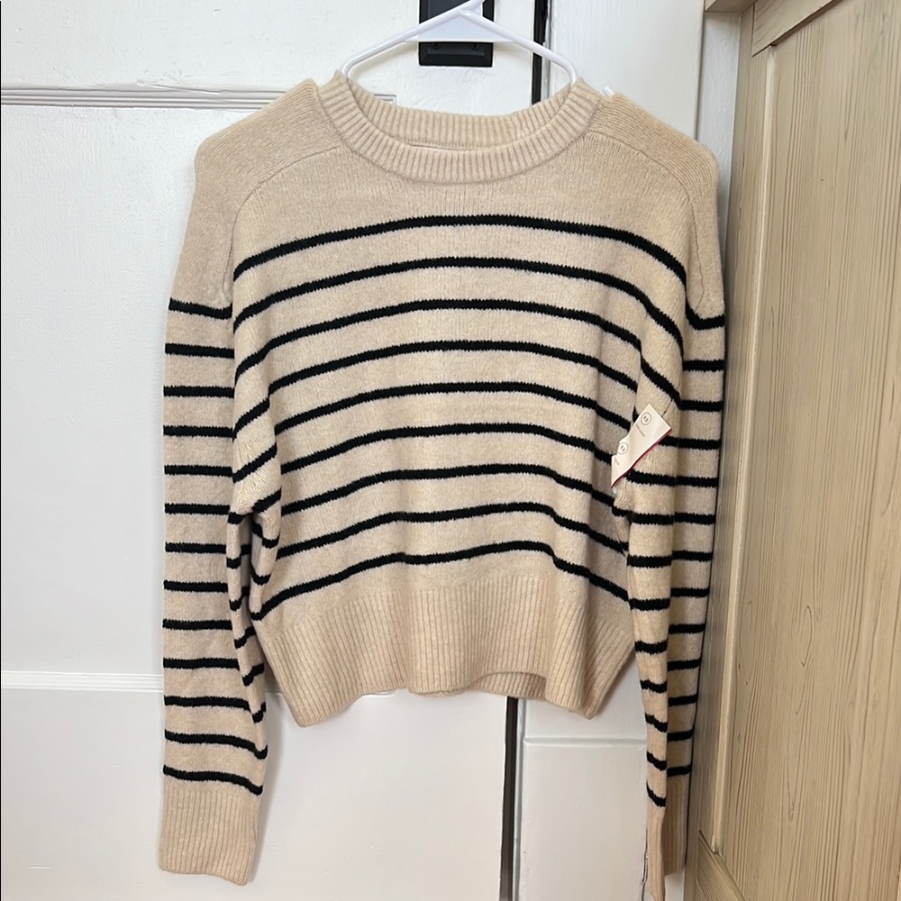 Striped Beige and Black Sweater
